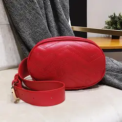 2018 Новая мода 3 цвета Высокое качество чистый цвет поясная сумка для женщин поясная сумка роскошный бренд кожаная нагрудная сумка