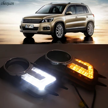 

CSCSNL 1 set For Volkswagen VW Tiguan 2010 2011 2012 Turn Yellow Signal 12V Car LED DRL Daytime Running Lights Accessories