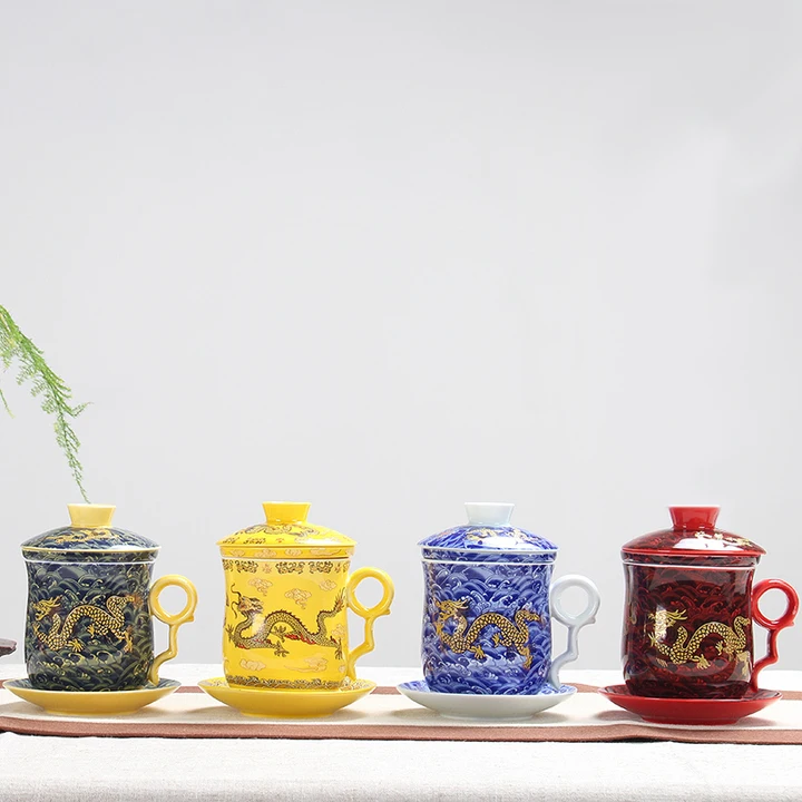 

Free shipping 4 different colors ceramic mugs, personal boss drinking ware