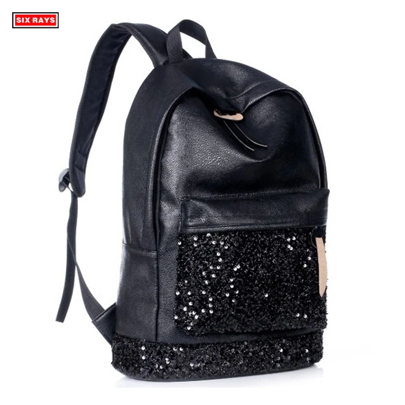 

New 2019 Fashion Women Backpack Big Crown Embroidered Sequins Backpack Wholesale Women Leather Backpack School Bags