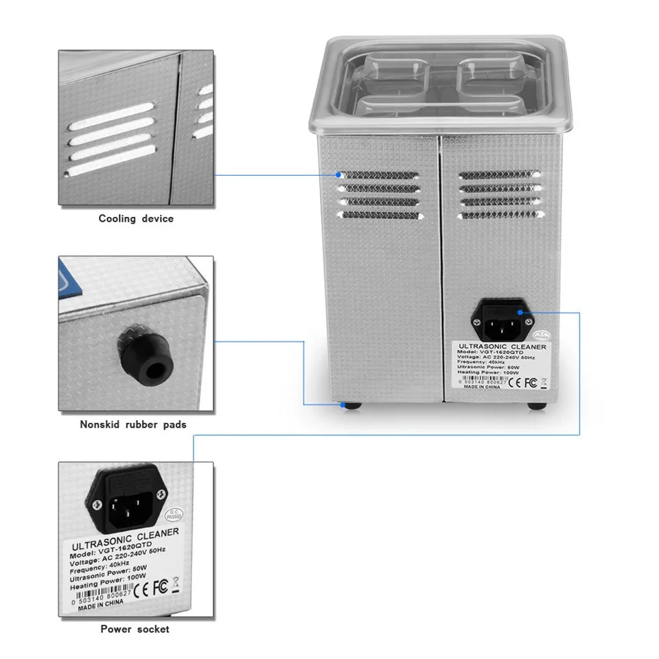 Globe PS-10A 80W Digital heated Ultrasonic Cleaner 2L C with free basket free shipping13