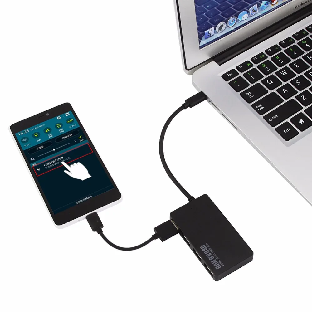 Type USB C HUB 4 Ports OTG USB 3.0 HUB EU AU US UK Charger DC 5V Power Adapter USBC Splitter For Computer PC Laptop Accessories