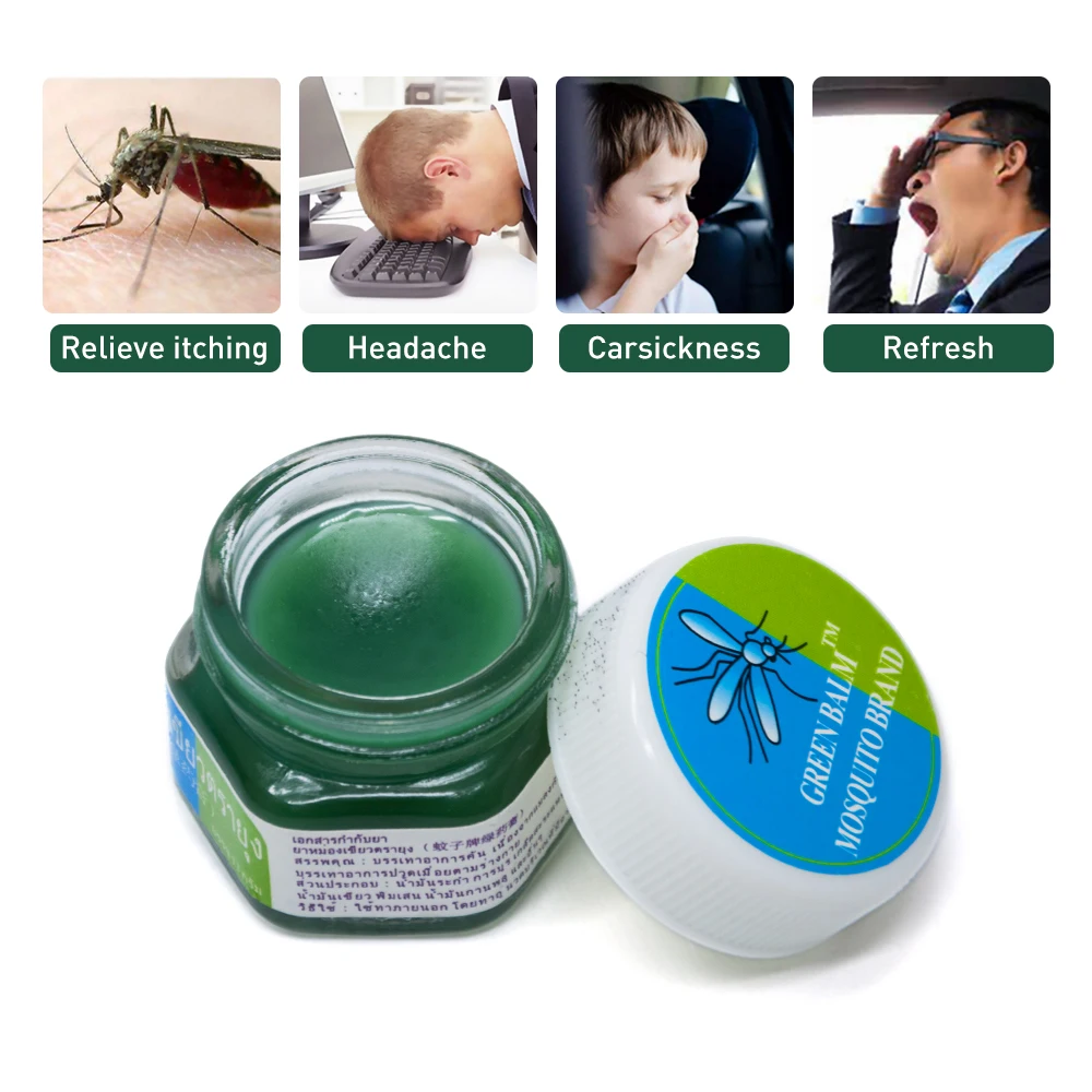 Тайская мазь мышечная боль Освежающая легкость масла головной боли головокружений репеллент против комаров зуд отек зеленый бальзам P0006