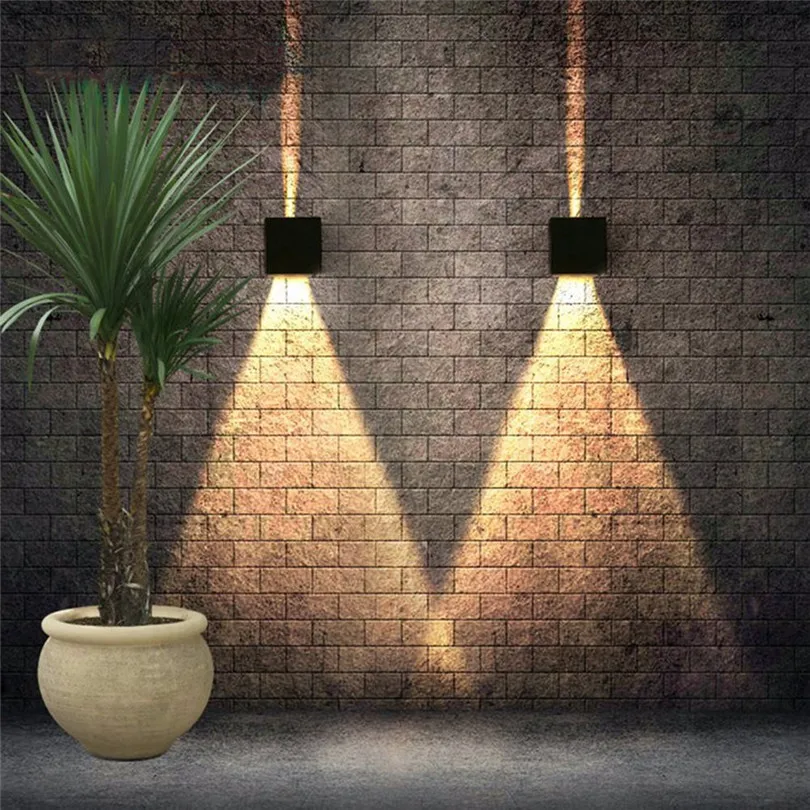 lâmpada de parede alumínio ajustável superfície montado cubo led jardim varanda luz