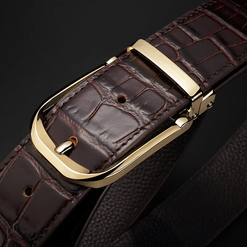 FRALU High quality men's genuine leather belt designer belts men luxury  male belts for men fashion vintage pin buckle for