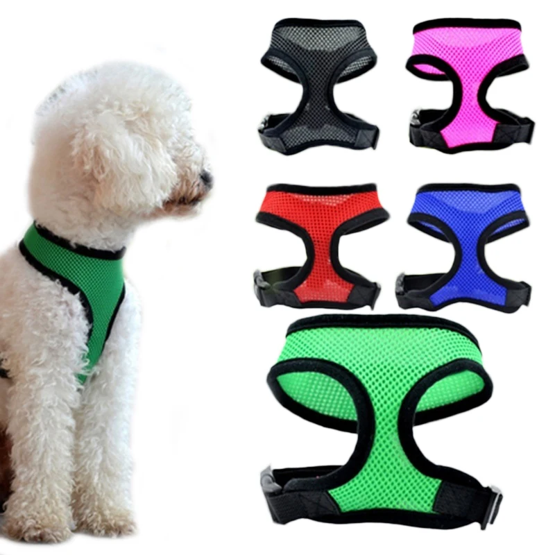 

Hoomall 1PC Breathable Mesh Dog Harness Soft Nylon Adjustable Harness For Small Medium Dog Leads Outdoor Pet Accessories