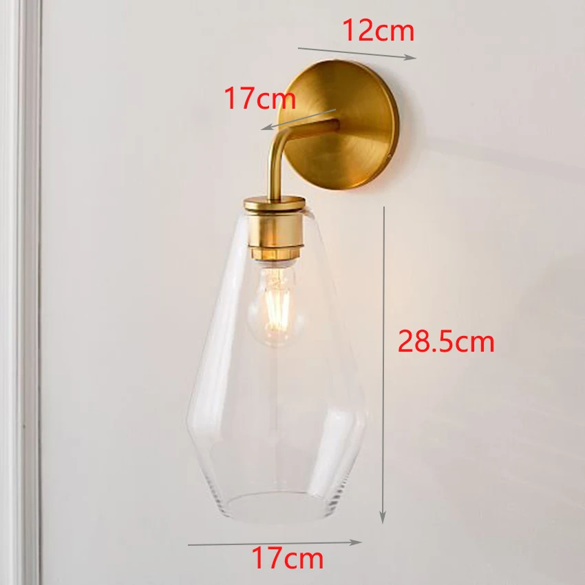  Nordic clear glass modern wall lights bedroom bedside lamps bathroom wall sconce Living room aisle  - 4000022912918