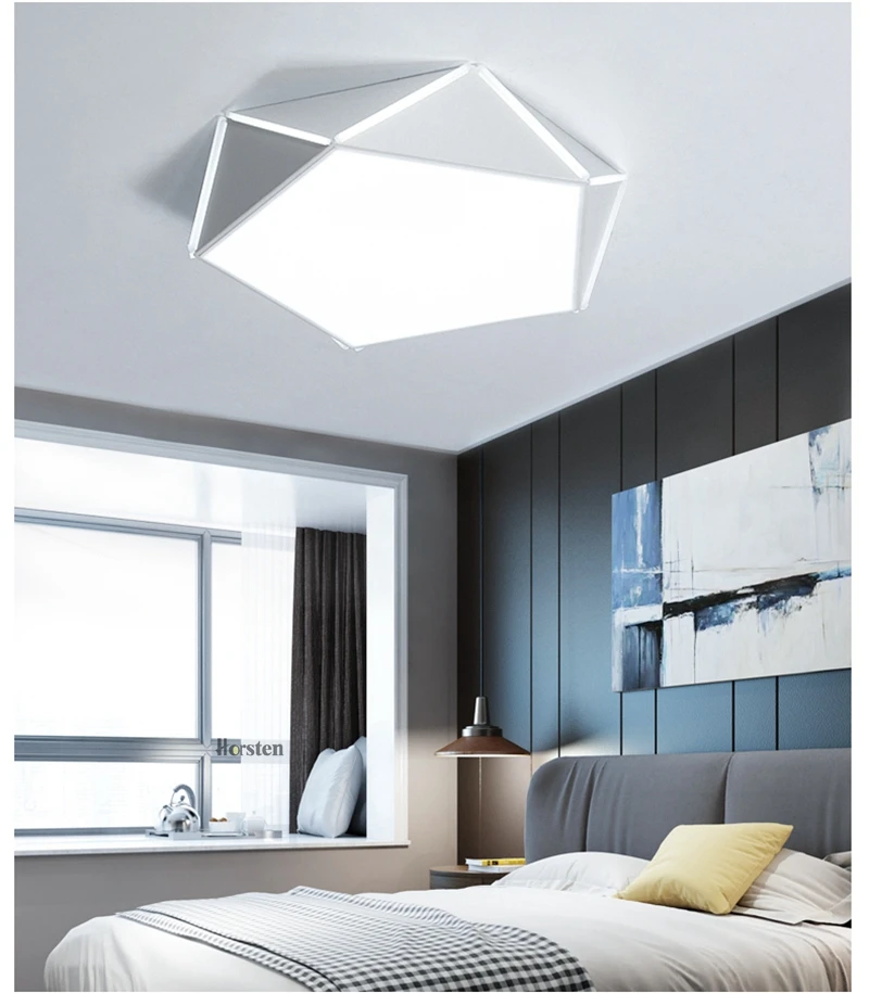 Horsten Geometric Design Ceiling Lights Lamps With Remote Control Indoor Lighting For Bedroom Living Room 6-20 Square Meters (8)