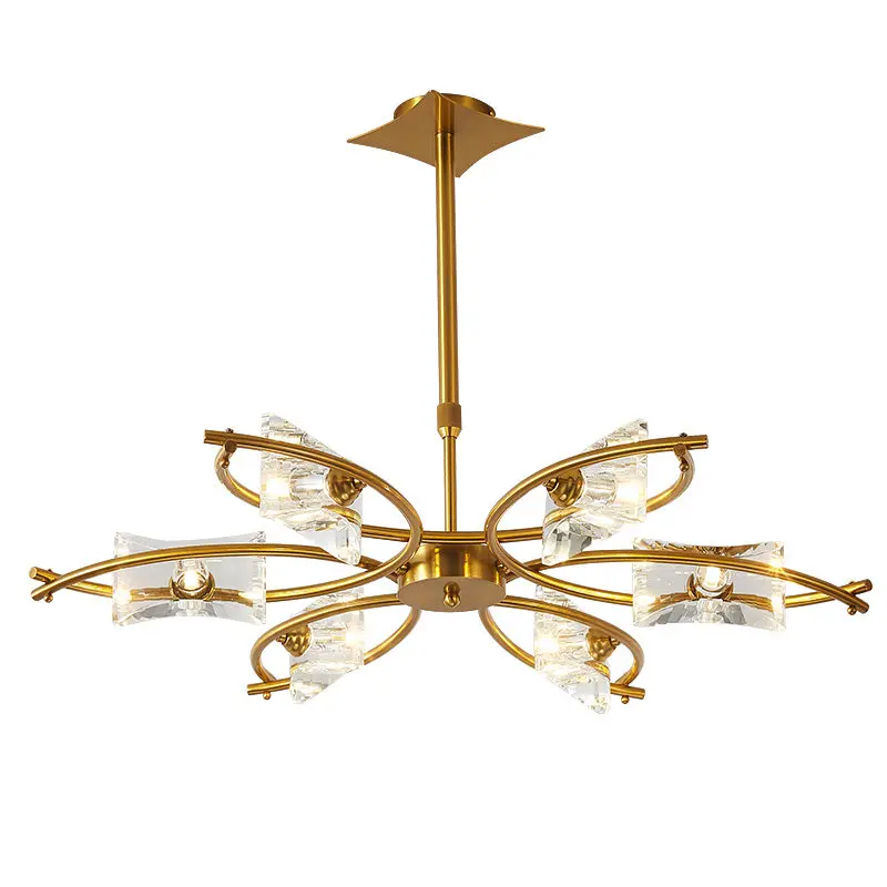 

Nordic luxury pendant lights K9 crystal traditional droplight foyer bedroom hanging bedroom study flower shape G4 LED lighting