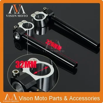 Universal Billet 32MM handlebars Handle Bars Clipons Clip On Ons Motorcycle Black / Silver