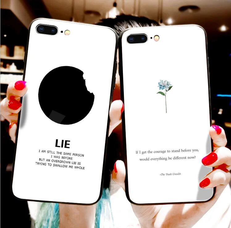 

BTS Wings JIMIN LIE Phone Sticker phone case for iPhone X XR XS Max 8 7 6s Plus 5s for Samsung s8 s9 plus s7 Edge case cover