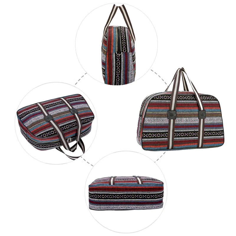 Wobag модная Женская дорожная сумка для хранения складная цветная полоса короткая