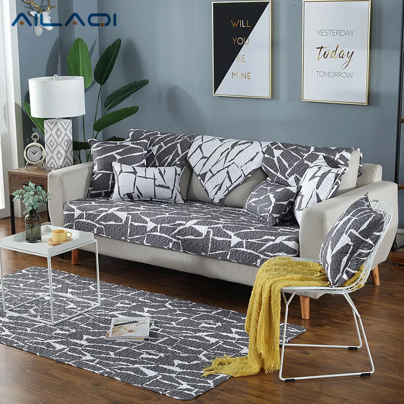 AILAQI Nordic style cotton four seasons full cover sofa mat anti skid