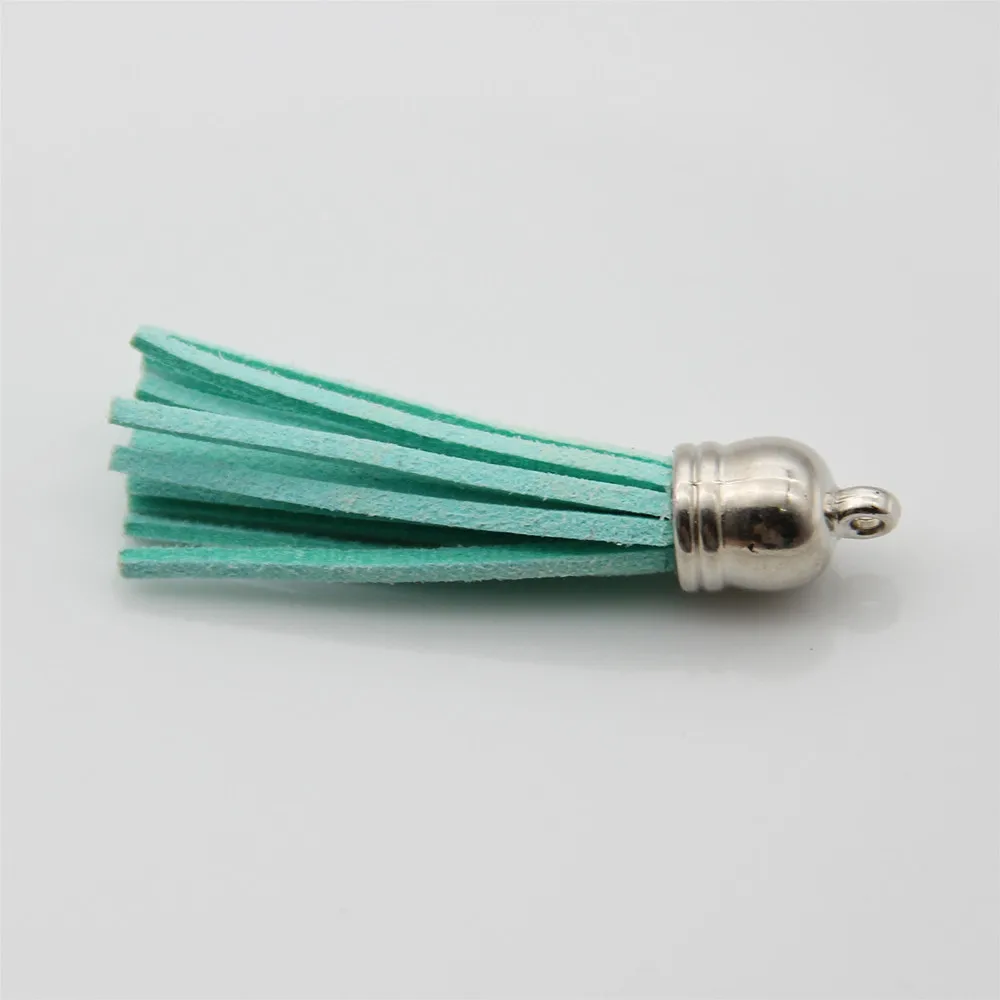 Light Green 10 шт. 55 мм CCB винтажный искусственная кожа кисточки ювелирные изделия делая результаты серьги аксессуары цепочки для ключей сотовый телефон ремни кулон - Цвет: Light Green