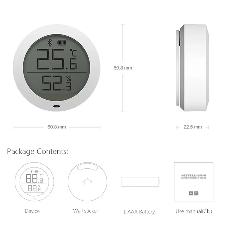 Оригинальный Bluetooth датчик температуры и влажности Xiaomi Mijia цифровой термометр с ЖК