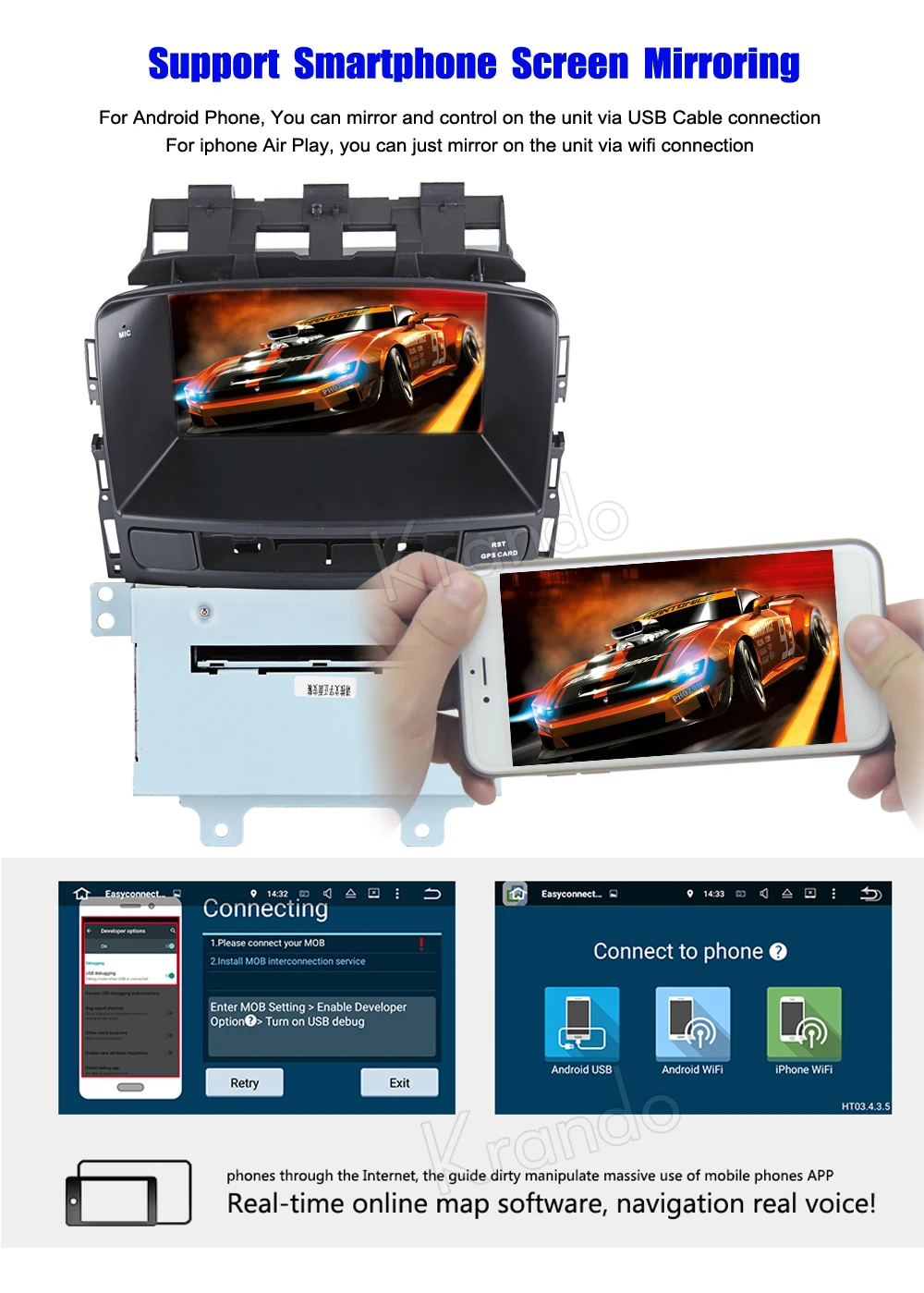 Perfect Krando 7" Android 8.0 car  audio radio navigation multimedia system for Opel Astra J 2010-2013 gps player bluetooth WIFI 3G DAB+ 4