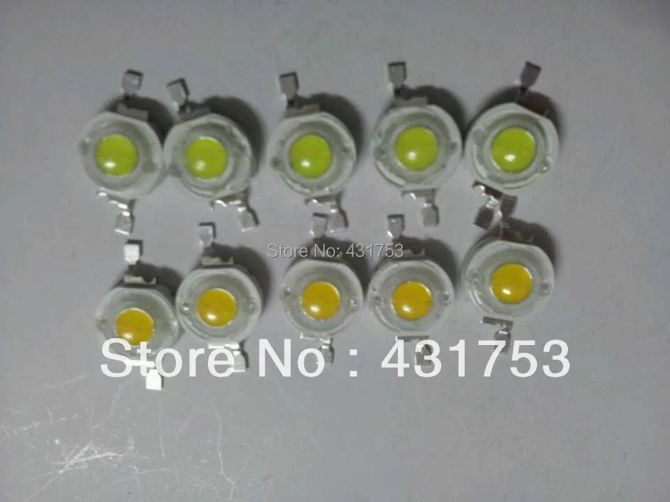 

FREE SHIPPING 100 pcs / lot High Power LED chip 1W 110-120LM 3.0-3.4V Cold White/Warm White LED lamp 2700-3200K / 6000-6500K