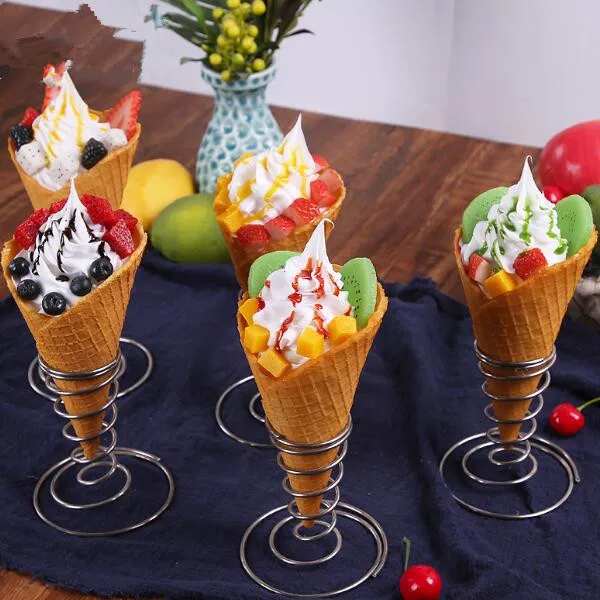 Модель конуса для мороженого; реквизит для украшения пищевых продуктов; конусная форма для демонстрации поддельных фруктов