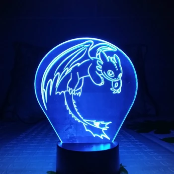 

How to Train Your Dragon Night Light LED 3D Illusion USB Touch Sensor RGB Child Kids Gift Night Fury Table Lamp desk Decoration
