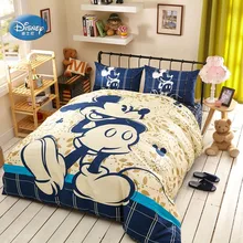 Disney Темно-синие Микки Мышь набор постельного белья для детей Украшения в спальню простыни пододеяльник набор 3/4 шт. для 1.2.1.5m кровать