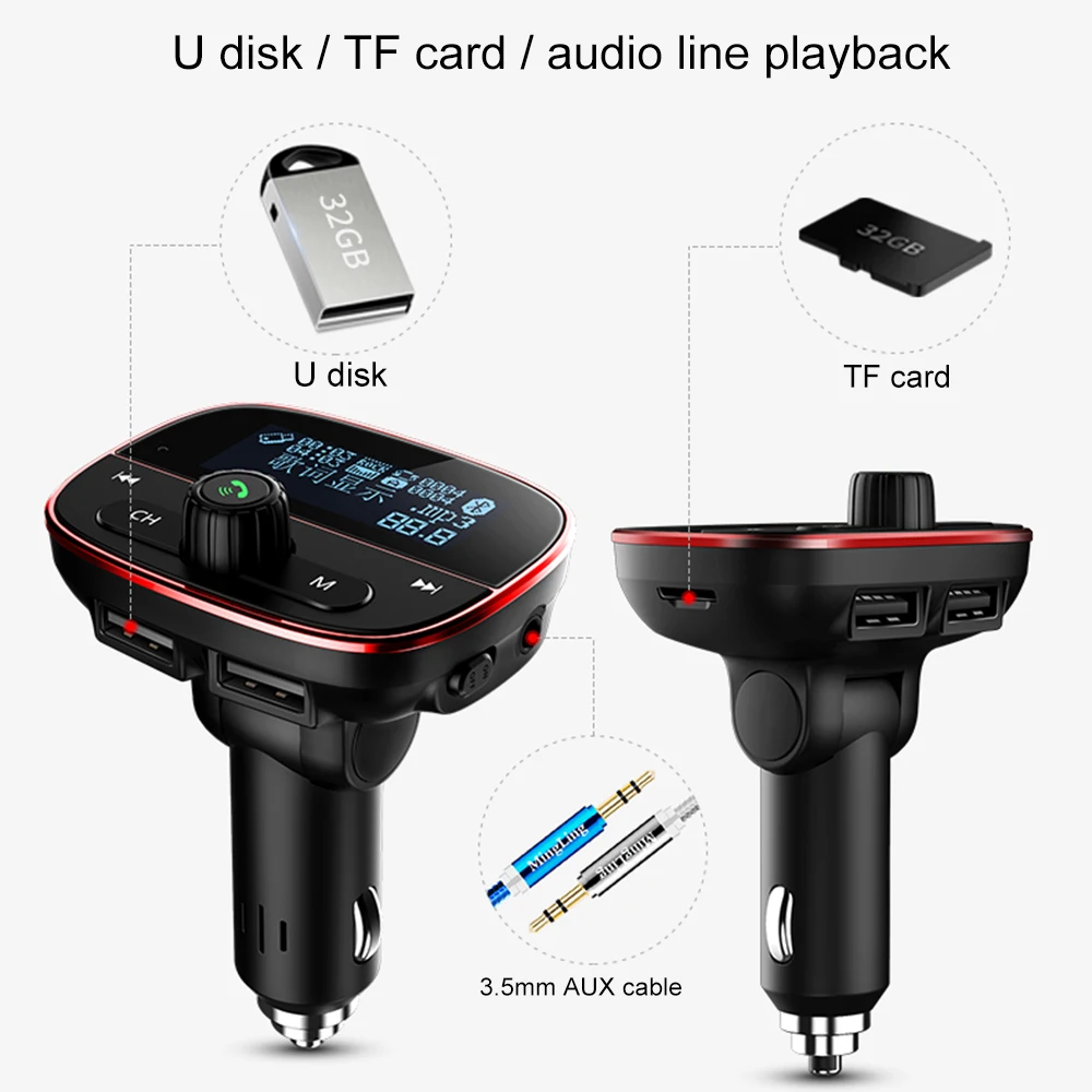 VR robot 5V 3.4A автомобильное зарядное устройство USB адаптер Bluetooth Handsfree автомобильный комплект fm-передатчик 1,77 дюймов Автомобильный Aux MP3 аудио плеер