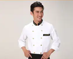 Новый летний шеф-повара Длинные рукава черный, белый цвет повар ресторана форма Повседневная обувь отель готовить одежда ND01