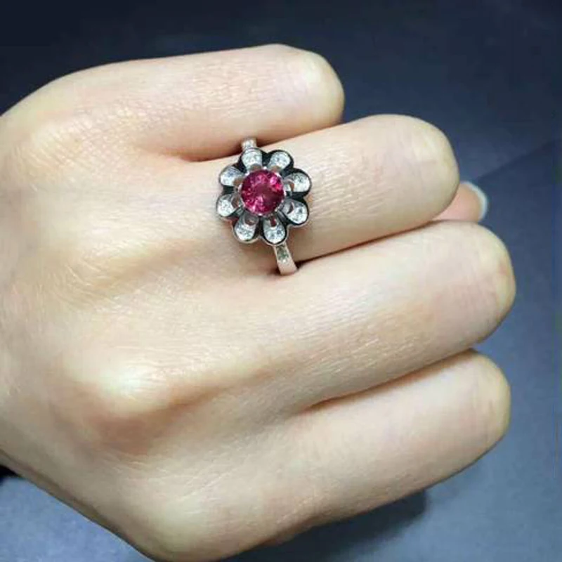 

Anillos Qi Xuan_Trendy Jewelry_Tourmaline Stone Elegant Woman Rings_S925 Solid Sliver Fashion Rings_Manufacturer Directly Sales