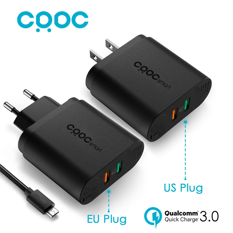 CRDC For Qualcomm QC 3 0 Quick Charger 3 0 34 5W 9V 12V 2 Ports