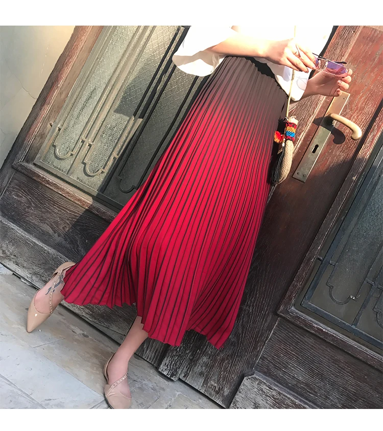 Модная Трехцветная плиссированная юбка с эластичной резинкой на талии, пышная юбка для праздника