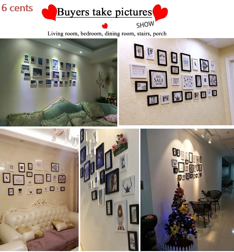 40 1 предмет комбинация из фоторамок для отделки стен комбинация, фоторамка сосна Гладкий фоторамка