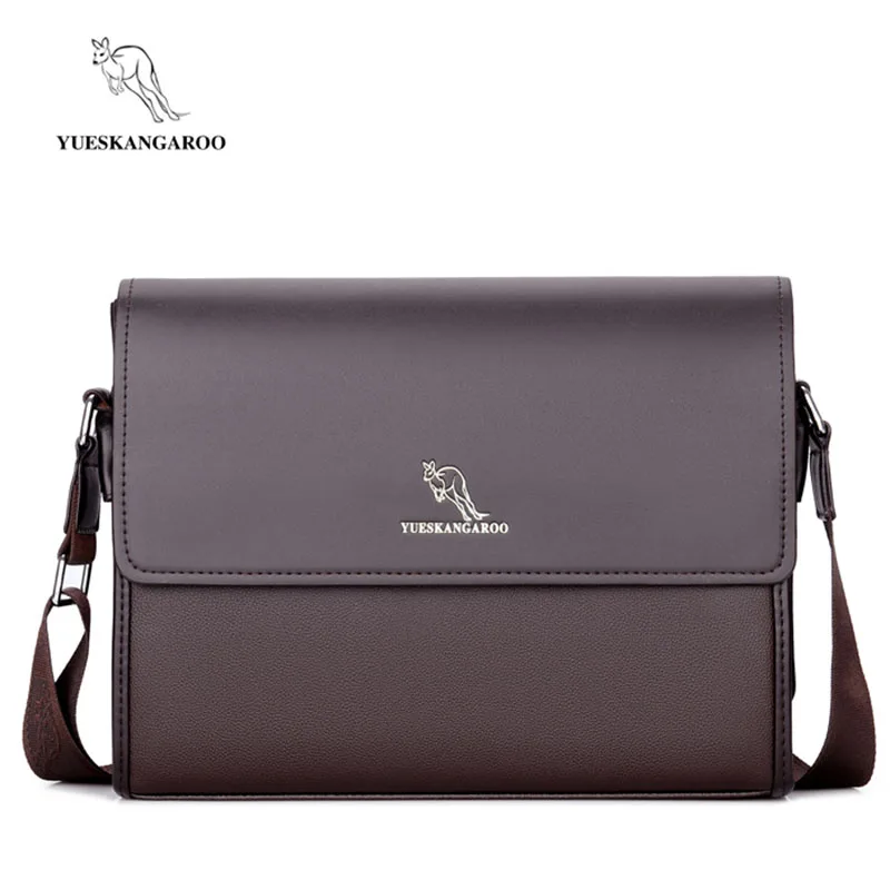 

YUESKANGAROO Brand Casual Envelope Handbag Bags Men's Leather Shoulder Crossbody Bag Business Satchel Men Messenger Bags HA013