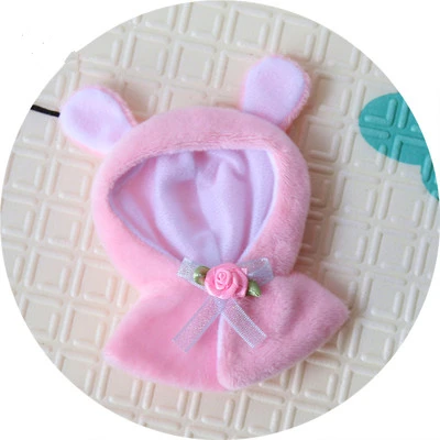 1 шт. милые OB11 кукла кролика пальто-накидка для obitsu 11, 1/12 BJD кукла аксессуары для одежды - Цвет: pink