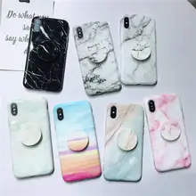 

Marble Patterned Case With Airbag Socket For iPhone 6 Case Soft TPU IMD Silicone Cover For iPhone XS Max X XR 6S 7 8 Plus (L0804