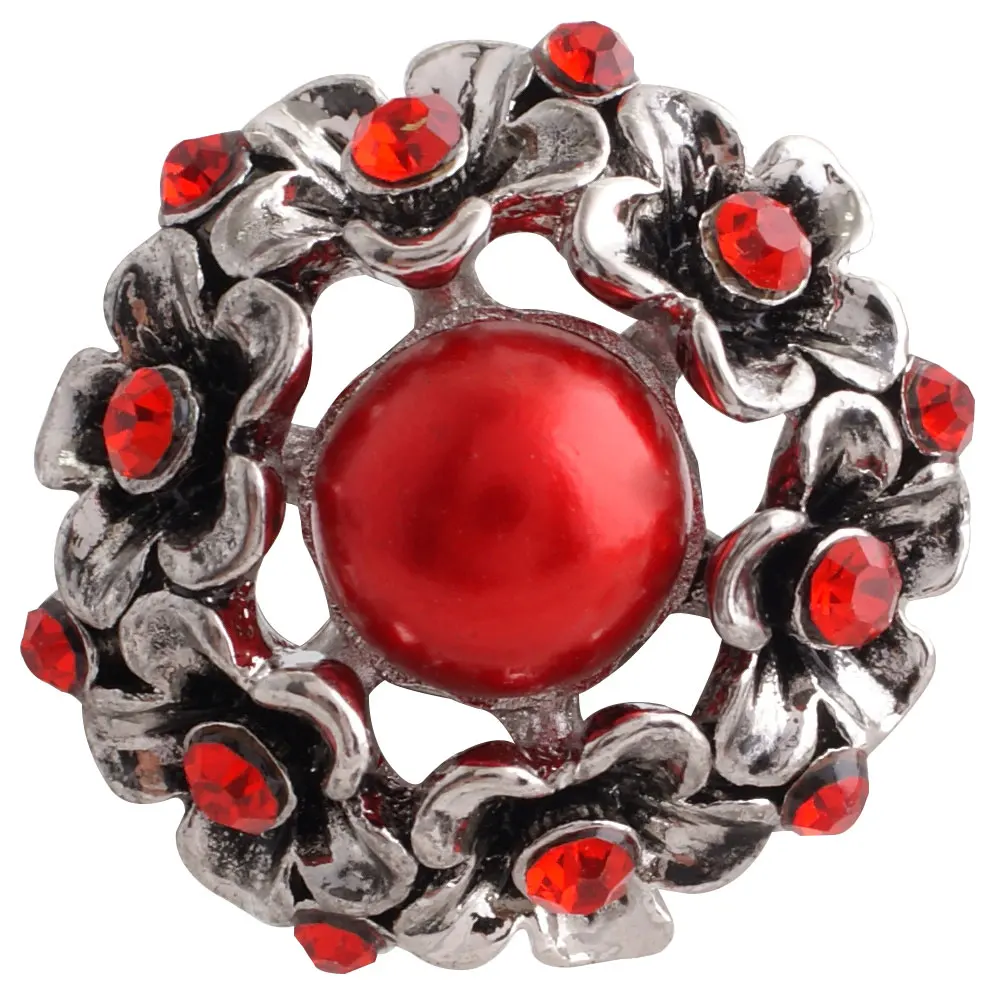 5pcs/lot Partnerbeads Red Colors Exotic 18mm Snap Button Jewelry Fit Snap Bracelet Snaps Jewelry For Women Bracelet