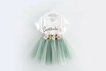 

Baby Girls clothing summer baby lace short 2pcs kids suit