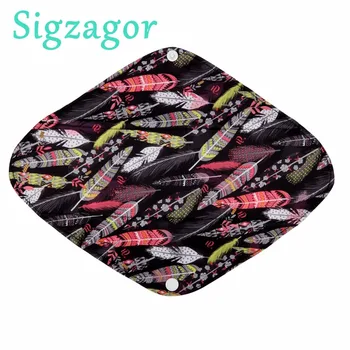 

[Sigzagor]10 Large L Heavy Reusable Washable Bamboo CHARCOAL Mama Cloth Pad Menstrual Sanitary Pad 12"/30cm Heavy Flow,36 Print