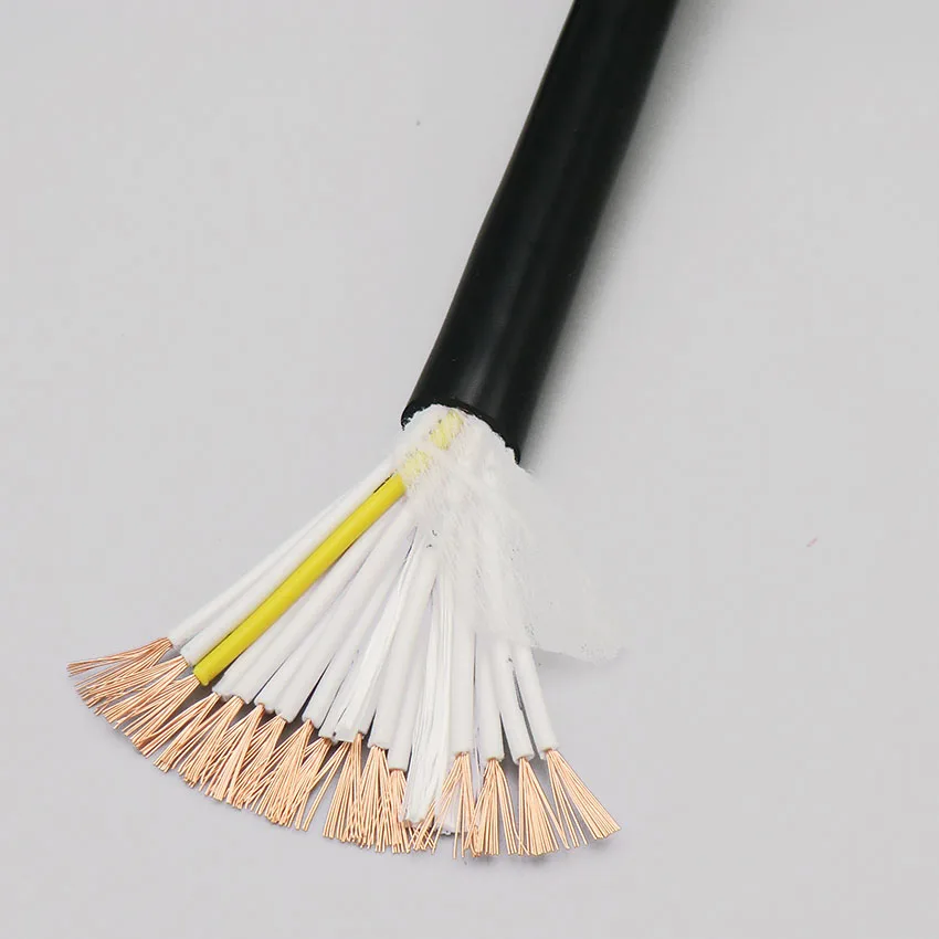 

Black Soft Sheath Wire 16 Core 0.3,0.5,0.75,1mm² Signal Control Line with Oxygen Free Copper 5m (22,20,18,17AWG)