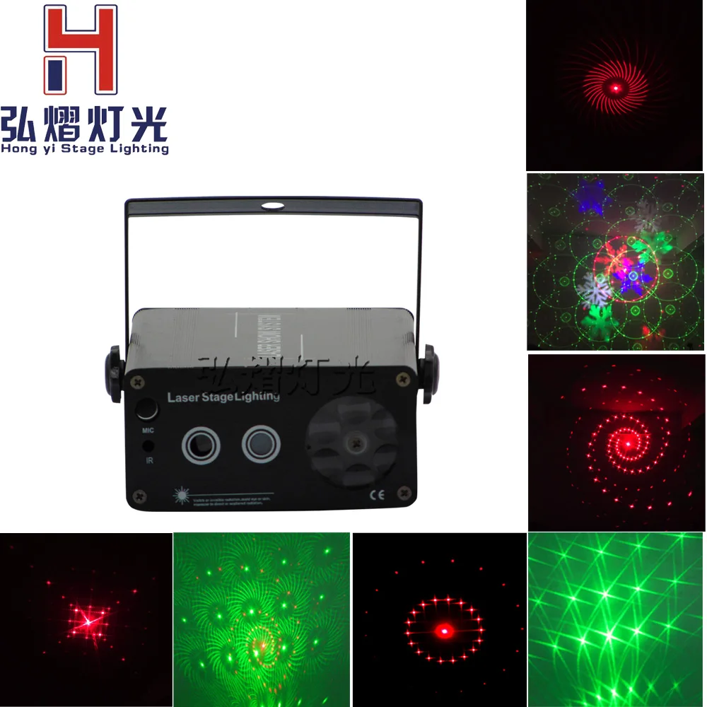 

Red and Green Laser Projector Mini 2in 1 Patterns Snowflower Whirlwind Lighting Stage Disco DJ Club KTV Xmas Family Party Light