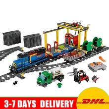 DHL Lepin 02008 959PCS City Explorers Cargo Train DIY Building Blocks Bricks educational Toys for children Gifts Clone 60052