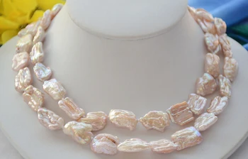 

ddh003142 24mm BAROQUE KESHI dens REBORN PEARL NECKLACE 34inch