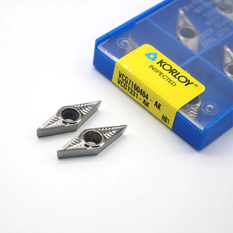 

10pcs VCGT160404 AK H01 VCGT 160404 Carbide Inserts for Aluminum Cutting Tool CNC Lathe Machine Turning Tools AL +TIN Alloy wood