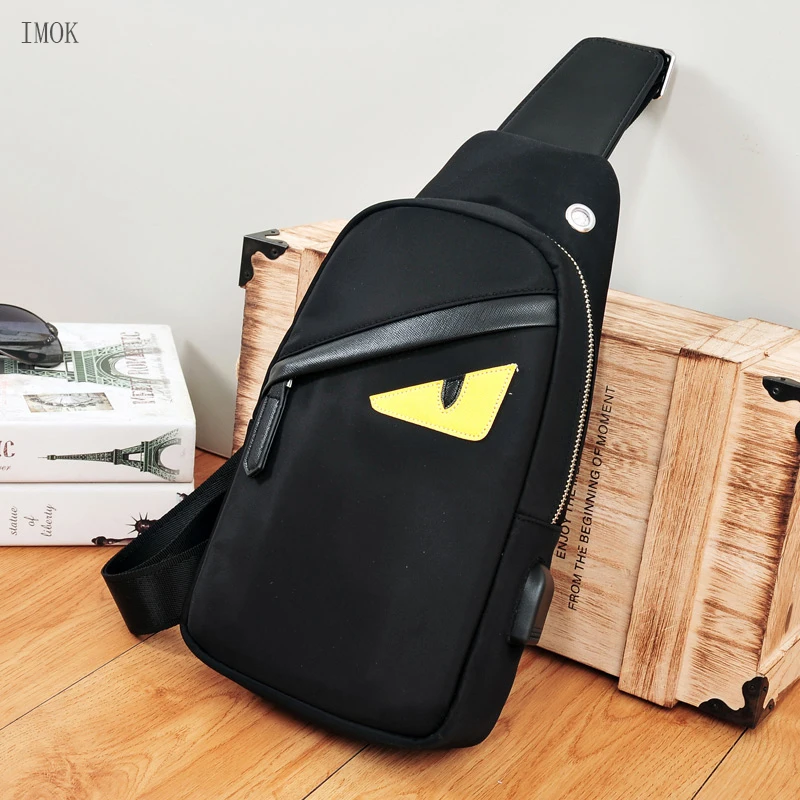 

Fashion Brand Men pack Young Casual Shoulder Bag Men's waist bag Oxford Canvas Bag USB Charger Diagonal package