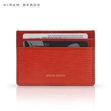 Hiram Beron, держатель для карт из натуральной кожи с монограммой, тонкий чехол, качественная классическая сумка для карт с именем на заказ, Прямая поставка
