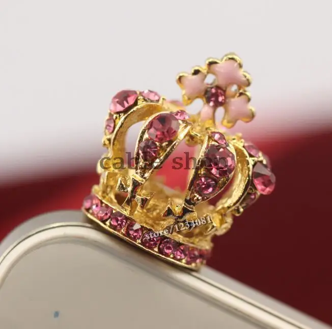 

Big Crown Shape Fashion style3.5mm Colorful three-dimensional Design Mobile Phone Ear Cap Dust Plug For Iphone Samsung dust plug