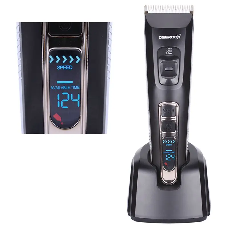 Surker Hc-578 профессиональный мужской триммер для волос электрическая Мужская машинка для стрижки бороды Триммер с многоразмерными тонкими клипперсами Led