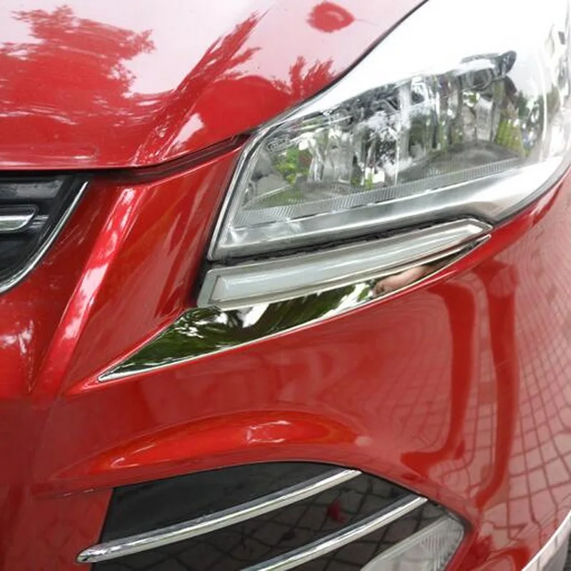 Tonlinker наружные наклейки на фары, чехол для бровей, наклейки на FORD KUGA 2013-16, для стайлинга автомобилей, 2 шт., наклейки на покрытие из нержавеющей стали