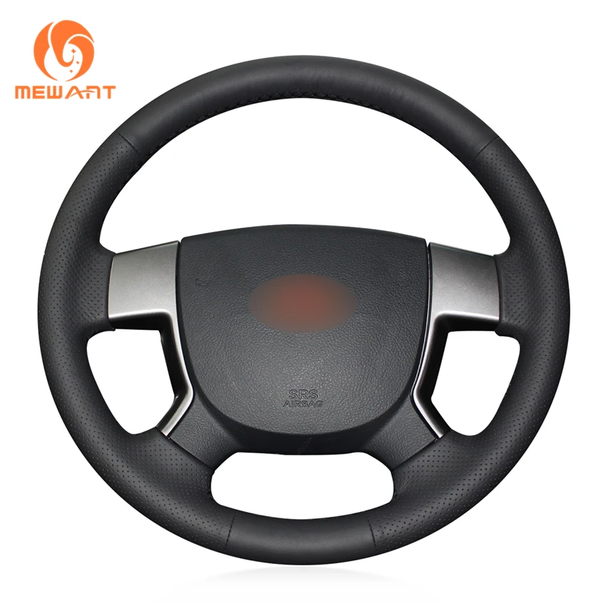 

MEWANT Black Genuine Leather Car Steering Wheel Cover for Geely EMGRAND EC7 EC715 EC718