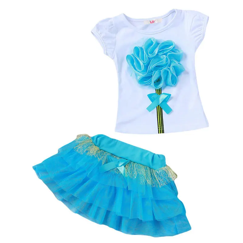 Toddler Girls Clothing Set 2019 Summer Kids Girls Clothes Set T-shirt+Skirt 2pcs Outfits Children Clothing For Girls Sport Suit