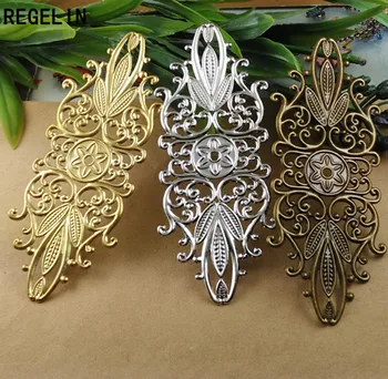 

REGELIN Vintage Retro Copper Flower Charms Pendant Jewelry Findings 10pcs/lot 35x87mm DIY Fashion Jewelry Handmade Material