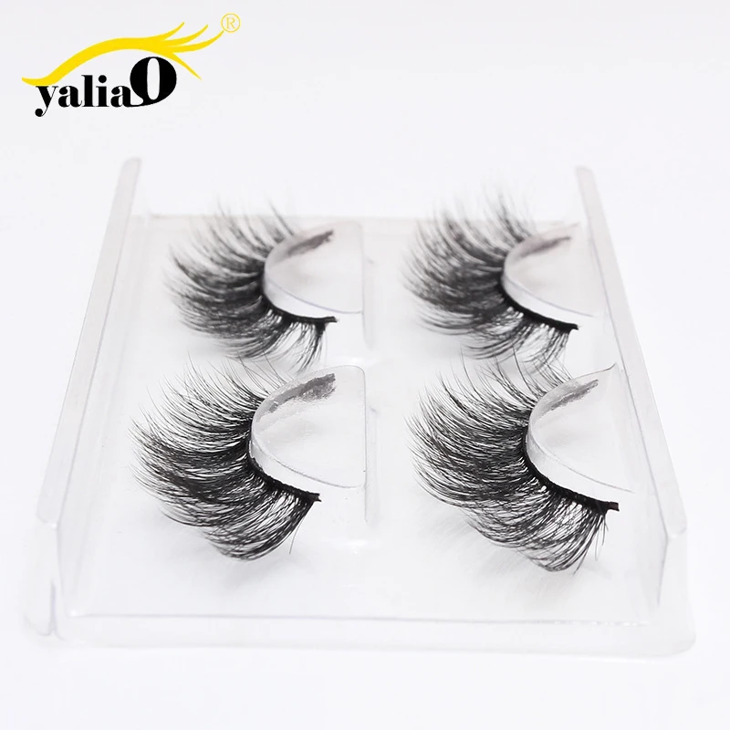 

YALIAO 2 Pairs 3D Eyelashes Makeup Synthetic Fibers Fake Lashes Kit Natural Long Eyelash Extension Cosmetic Accessories